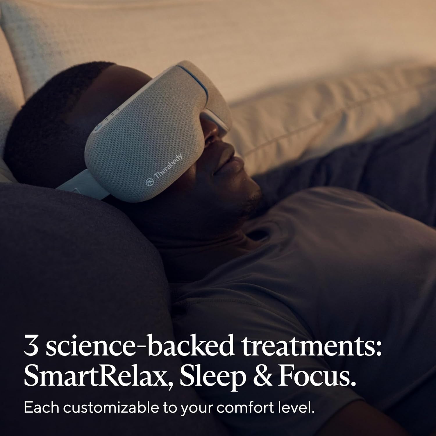 Heated Eye Massager Mask Bluetooth | Stress Relief Sleep Aid Tension