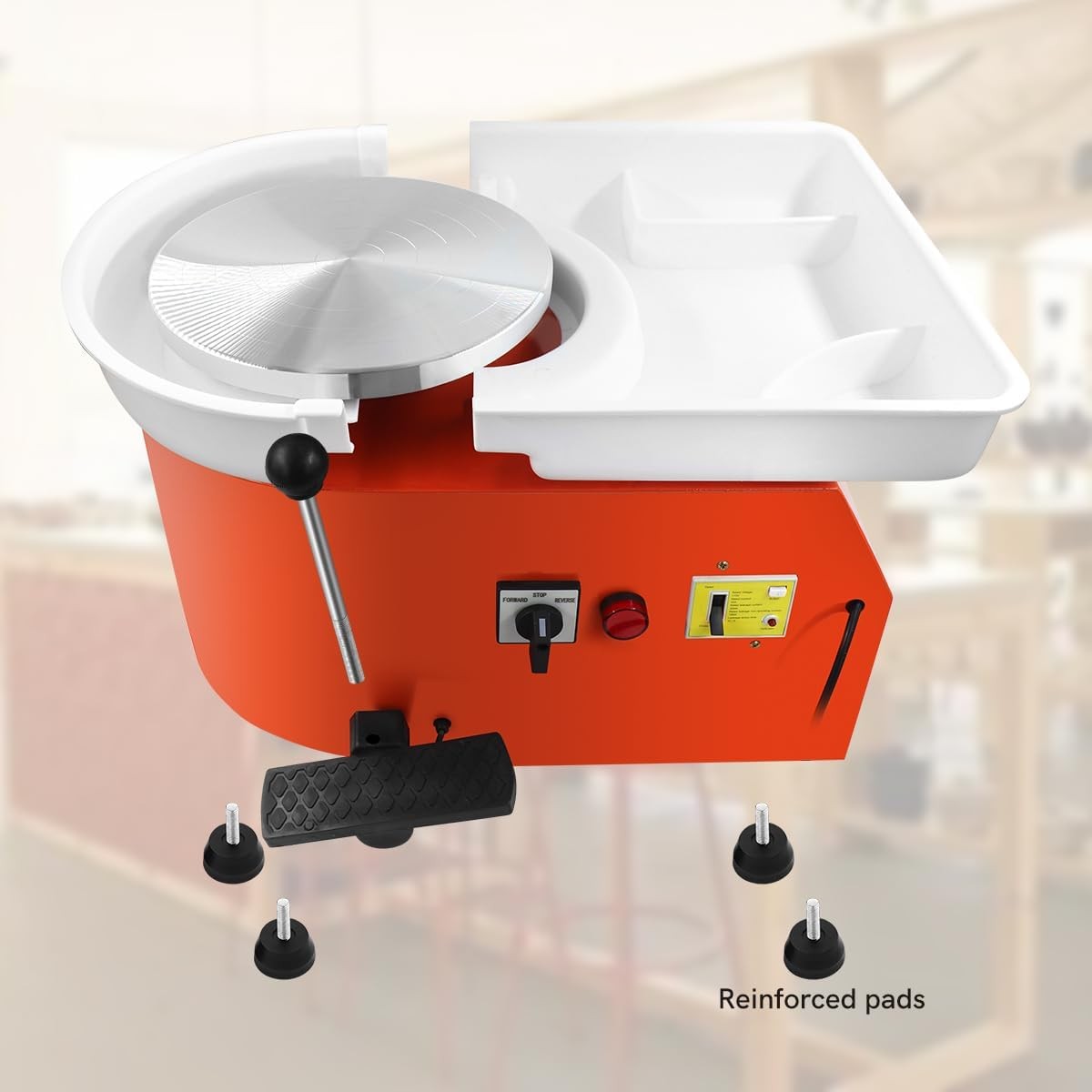 350W Electric Pottery Wheel 25cm Adjustable Speed Pedal DIY Clay