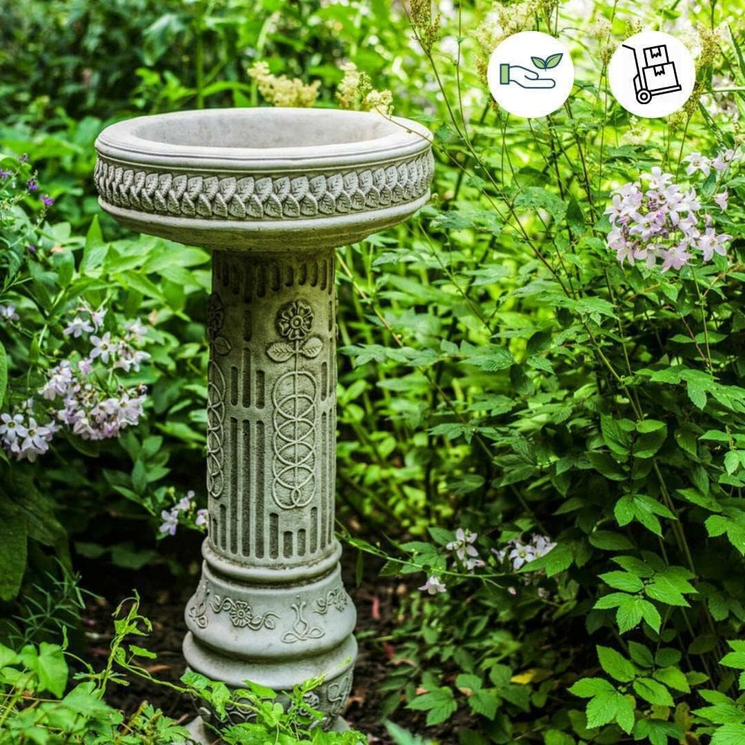 Sunflower Stone Bird Bath | 65kg Handcrafted Frost-Proof Garden Ornament