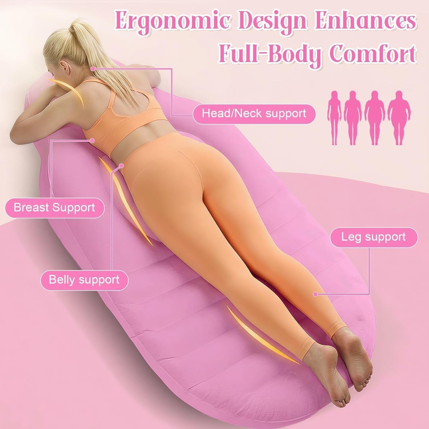 Pregnancy Pillow Mattress with Belly Hole Full Body Support Sleep Aid
