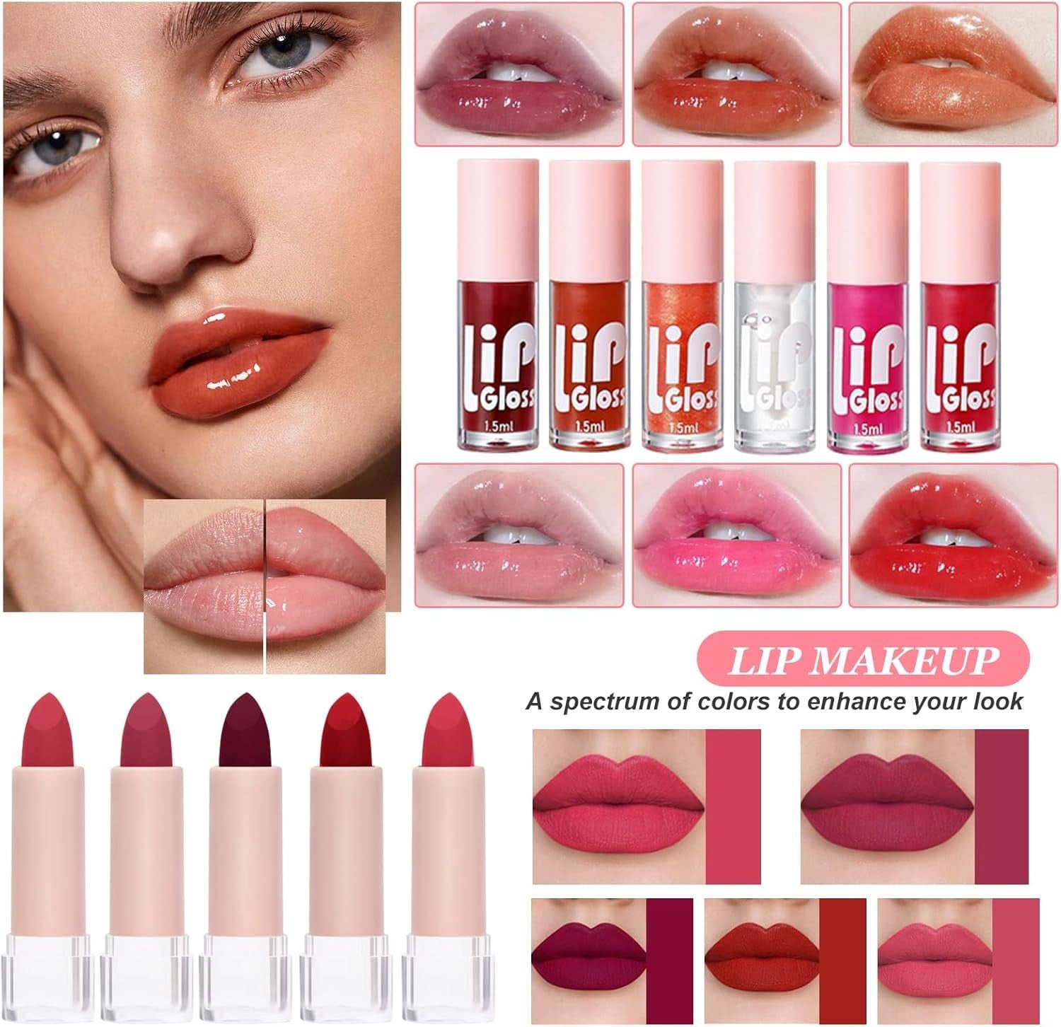 All-in-One Makeup Kit – Foundation, Eyeshadow, Lip Gloss & Brushes
