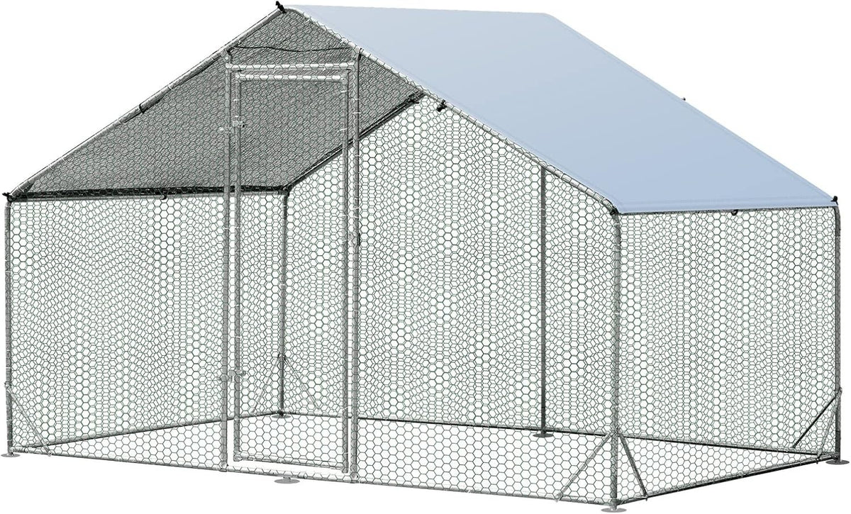 Large Walk In Chicken Coop 3x2m Galvanised Run UV Cover Cage