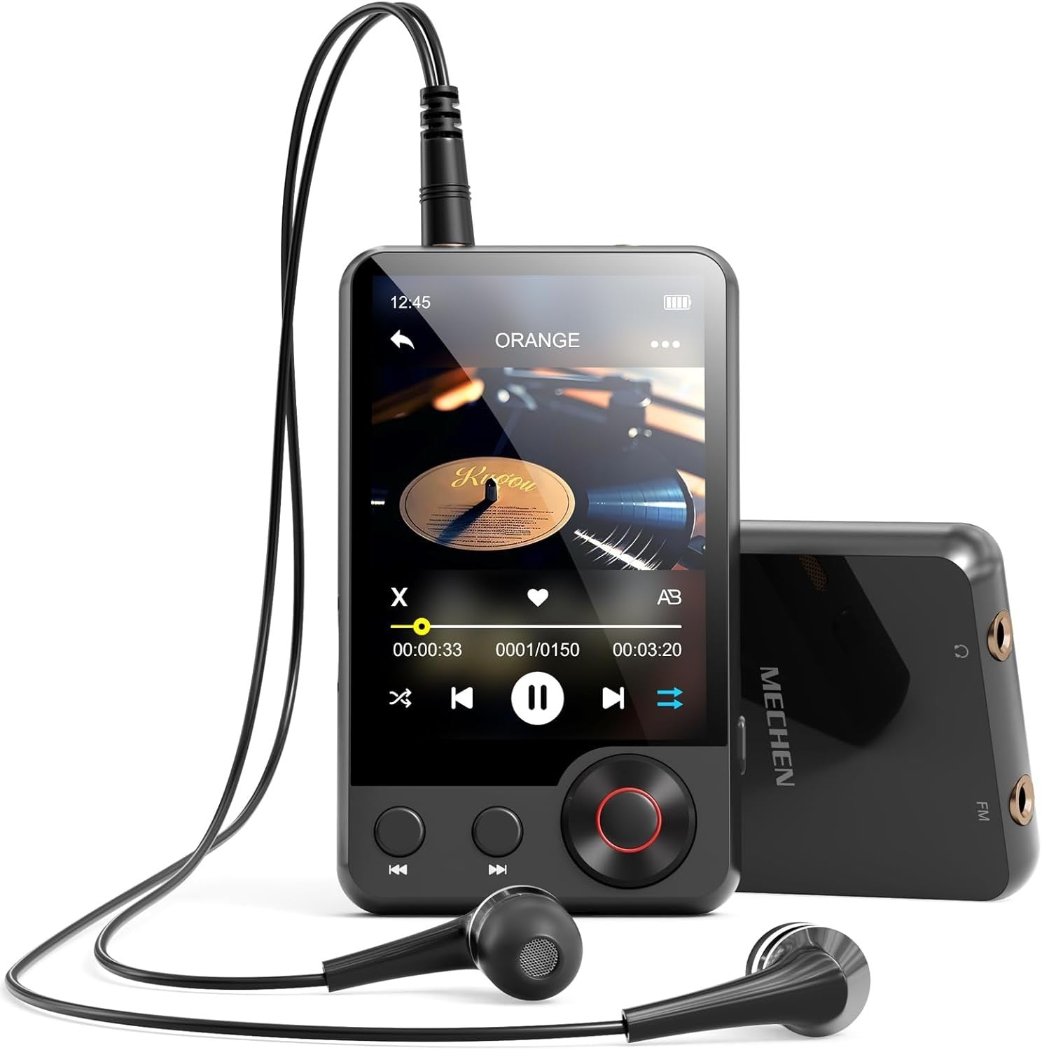 128GB MP3 Player Black 2.4" Touch Bluetooth HiFi FM