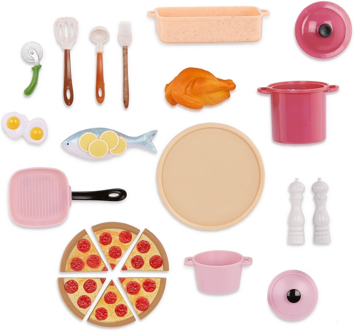 18 Inch Doll Oven Playset w/ Lights Sounds Pretend Food Kitchen