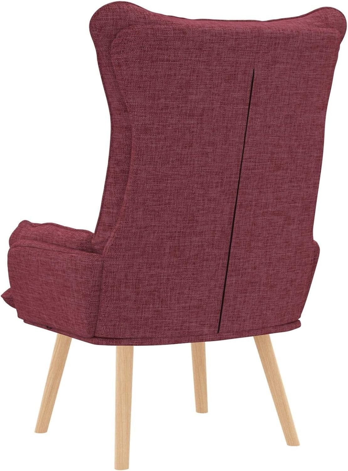 Ergonomic Wine Red Recliner Chair with Removable Cushion & Wooden Legs