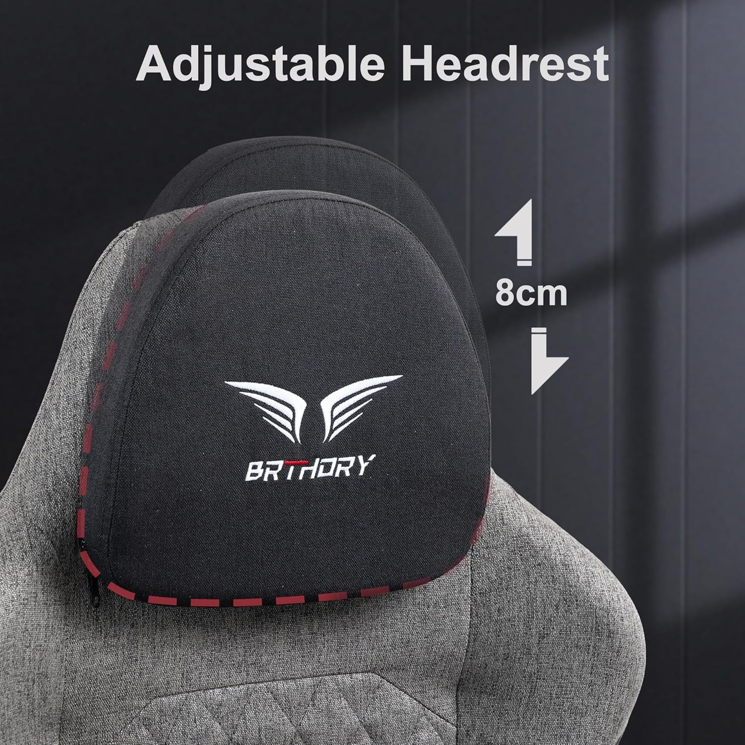 Ergonomic Gaming Chair 135° Recline Fabric Footrest