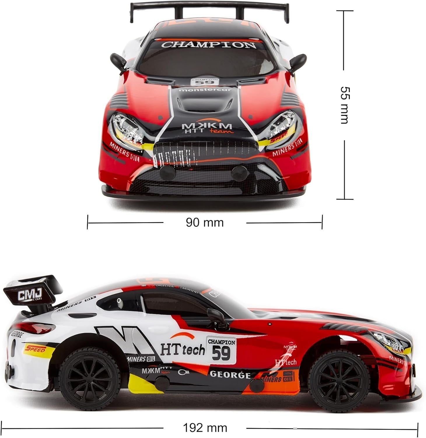 Road Rebel Redline Racer RC Car 1:24 Scale 2.4GHz High-Speed Toy Car