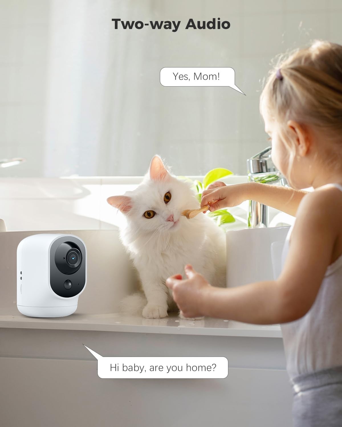 2K Indoor Security Camera Wireless PTZ Battery Baby Pet Monitor WiFi
