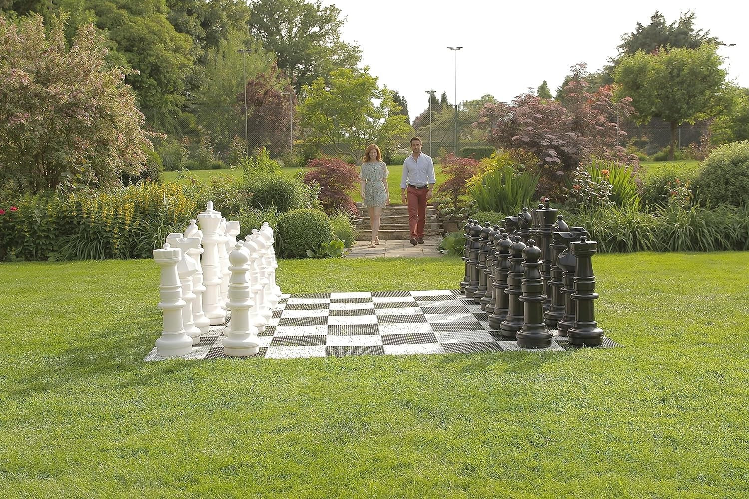 Giant 90cm Outdoor Mega Chess Set with Large Board | UV-Pro Chess for Garden Fun