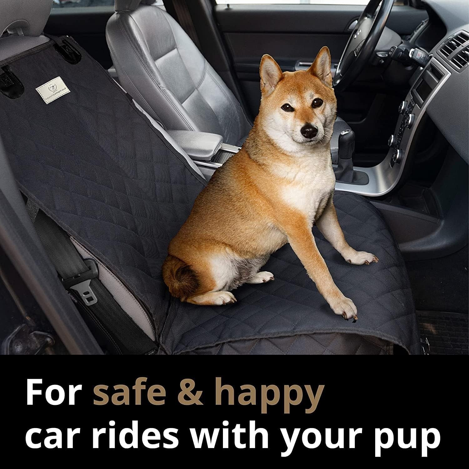 Front Dog Car Seat Cover Waterproof Non Slip Scratch Proof 50cm Black