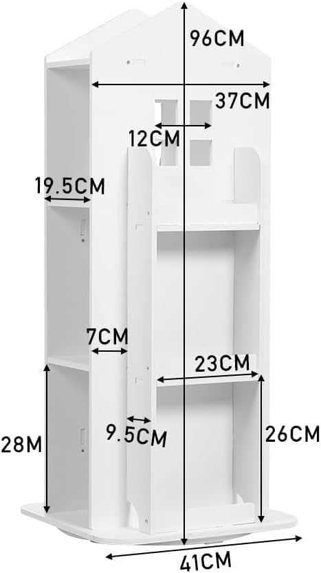 360° Rotating Kids Bookshelf 10-Shelf Freestanding Space-Saving Bookcase