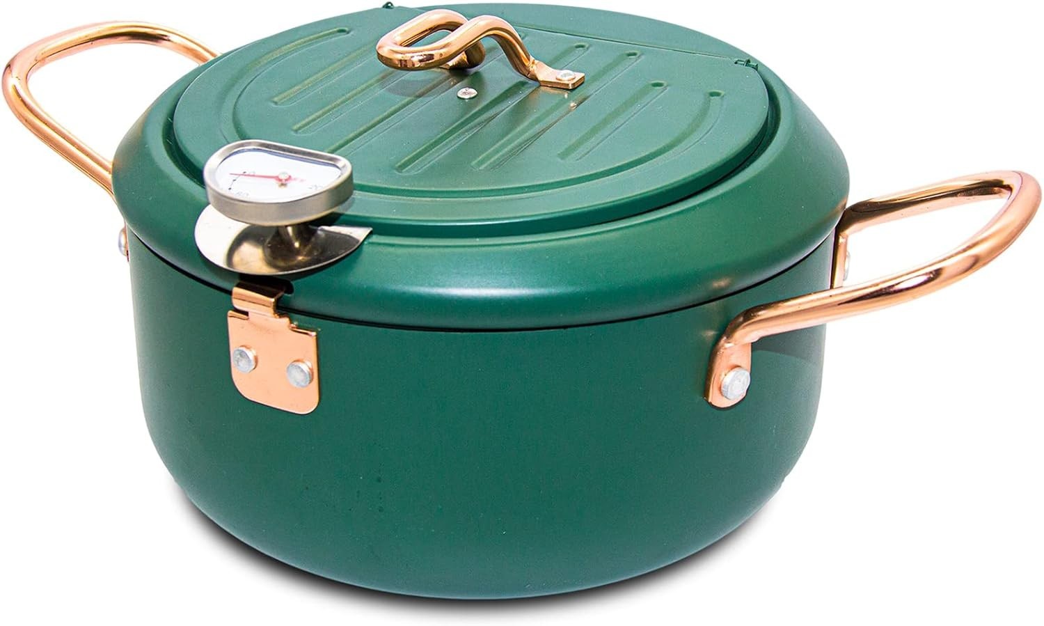 Large Japanese Tempura Frying Pot 3.5L 10.2in Nonstick Thermometer