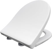 D-Shape Soft Close Toilet Seat Antibacterial Quick Release White