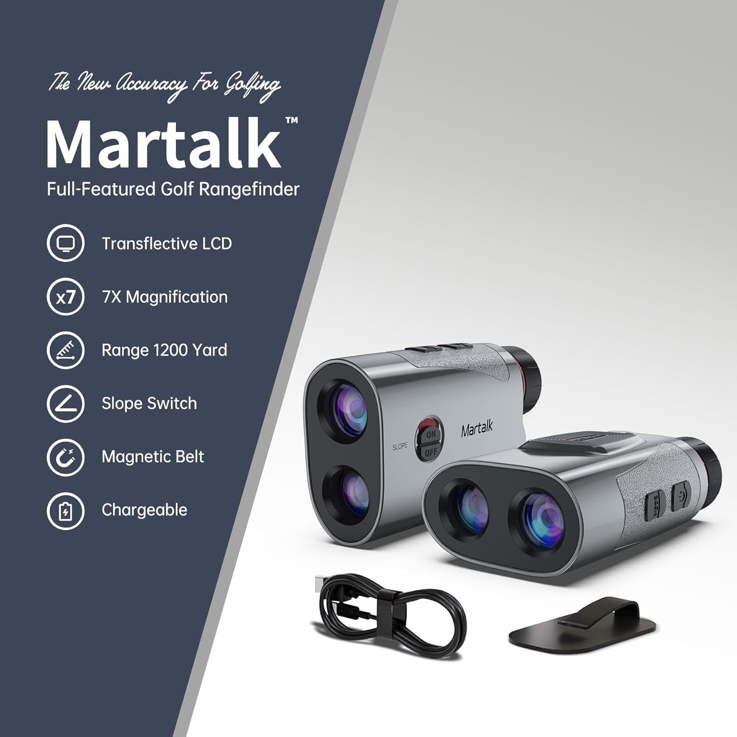 Golf Rangefinder 1200Y Slope Flag Lock Vibration Rechargeable 7X