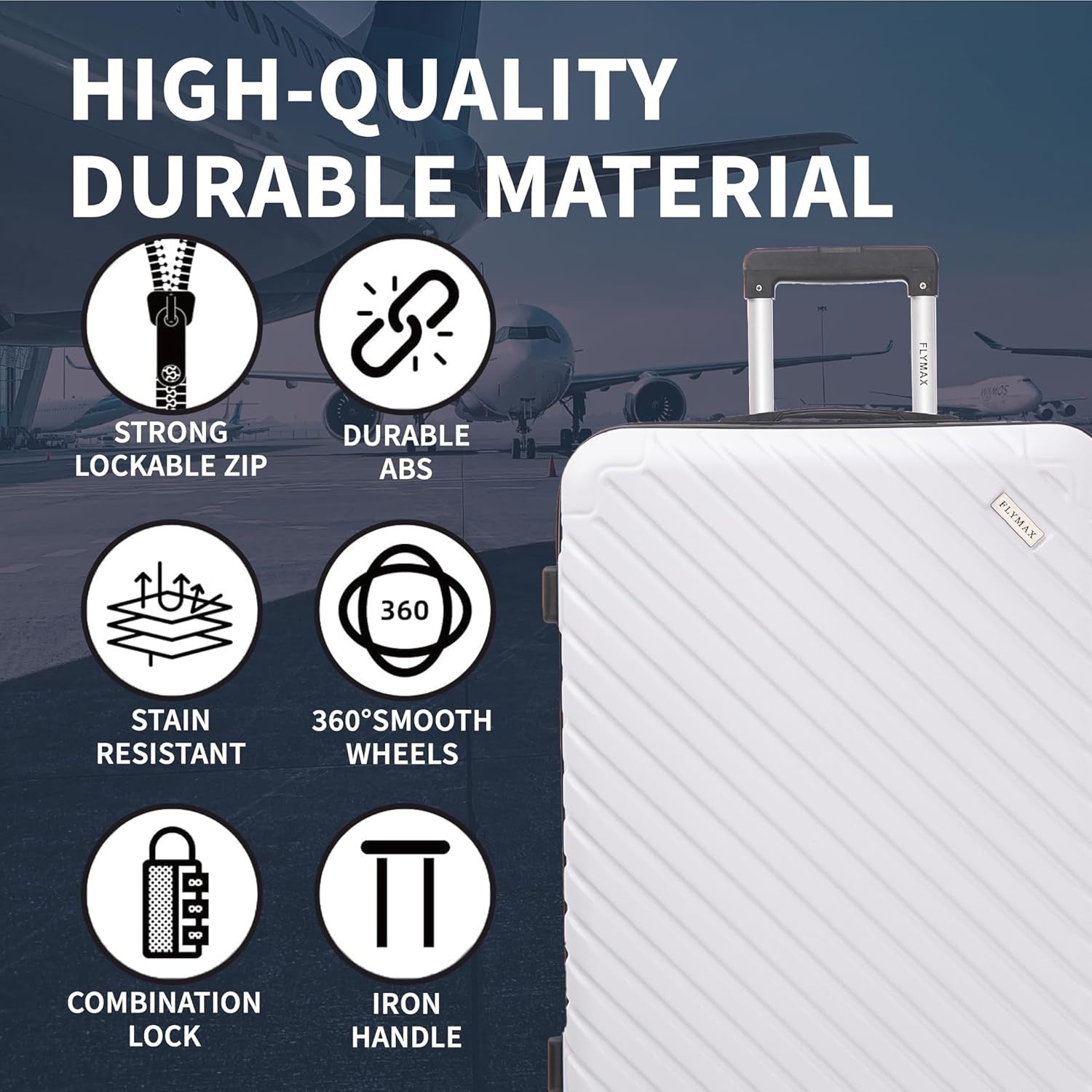 Large 29'' Spinner Suitcase Lightweight ABS Hard Shell Check In 100L