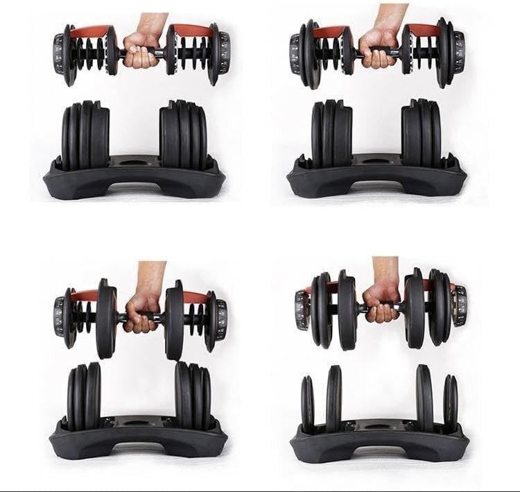 24kg Adjustable Dumbbells Pair 15 Levels Quick Dial Compact Home Gym