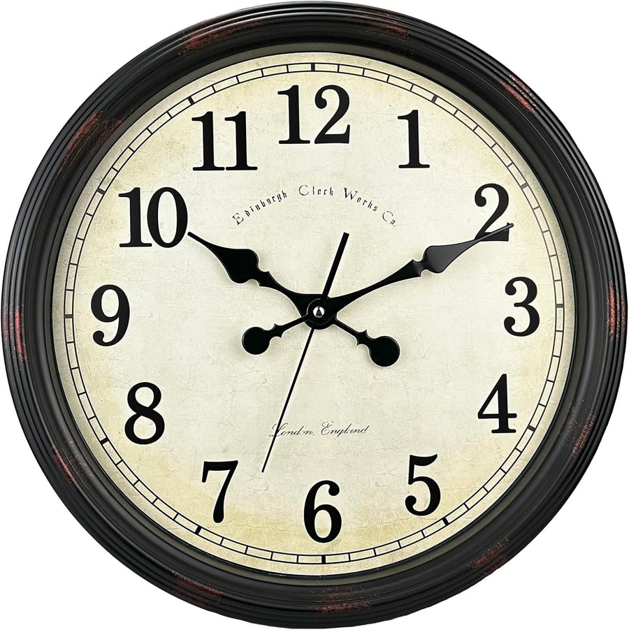 16" Vintage Wall Clock Large Retro Roman Numerals Silent Quartz Home Decor