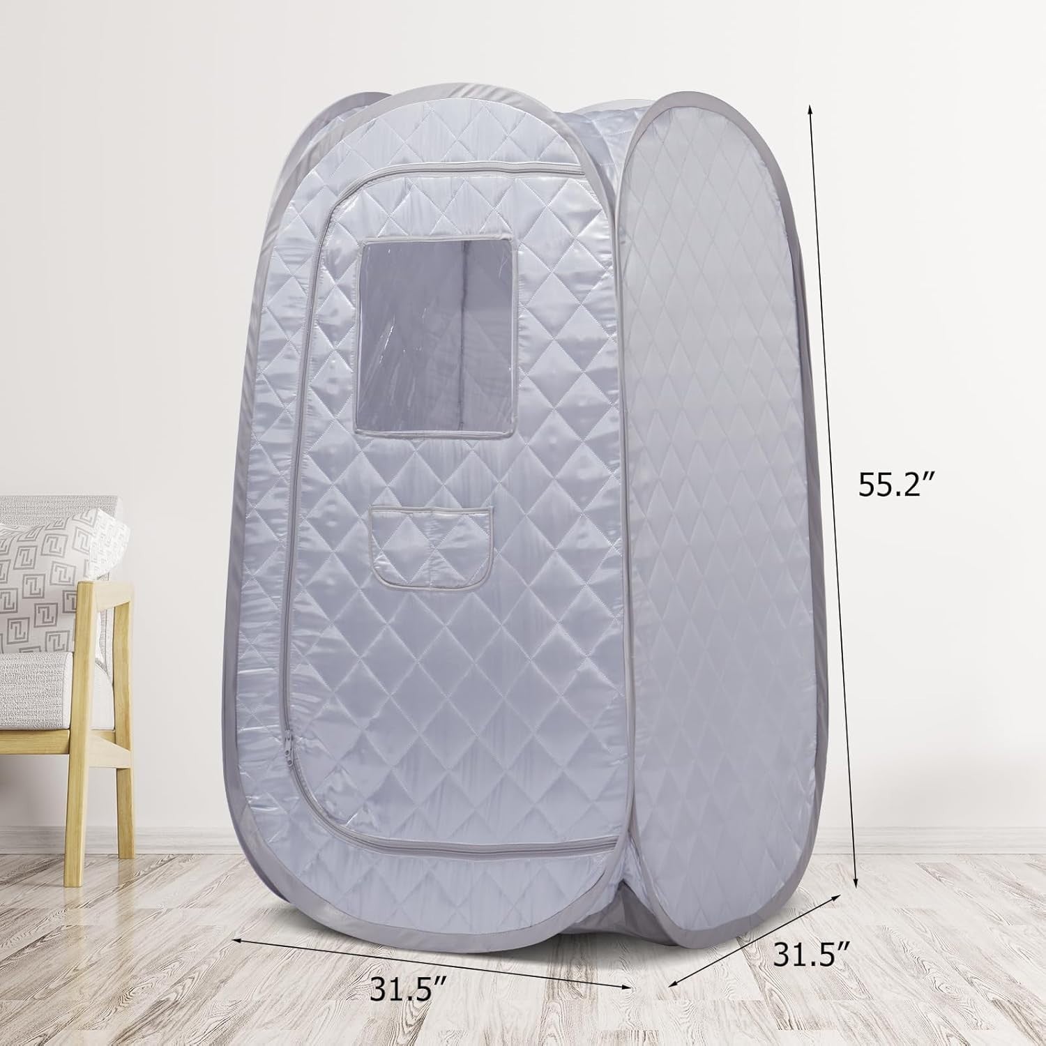 Sauna Tent Full Body Home Spa Foldable Personal Detox Therapy Grey 31.5x31.5x55.
