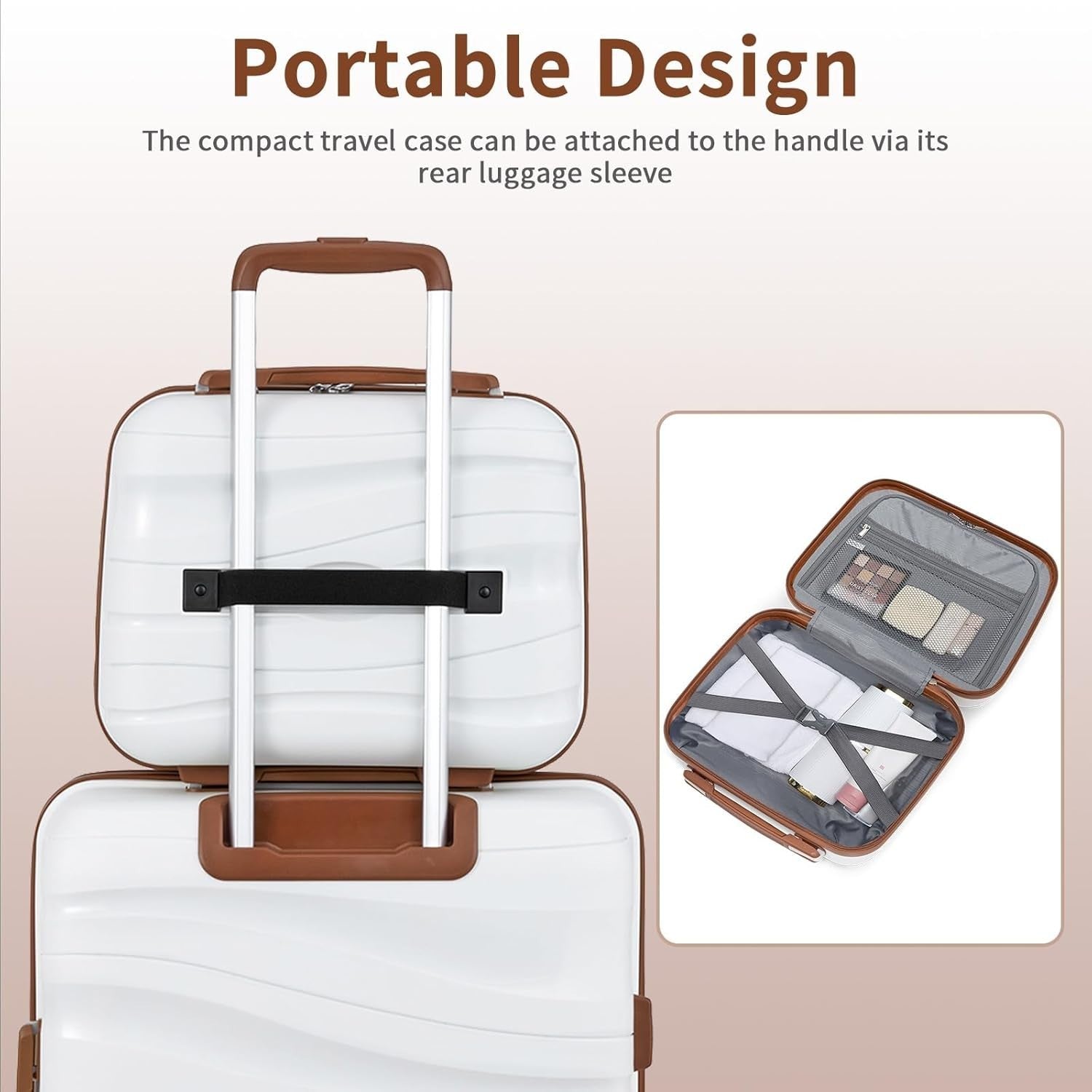 4pc Lightweight Luggage Set Cabin Medium Large Polypropylene TSA Spinner