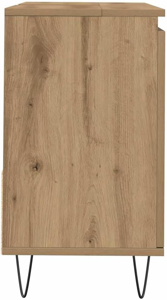 Modern Bathroom Vanity Cabinet Artisan Oak Storage Unit 65cm Under Sink Cupboard