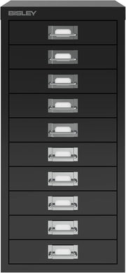 Black 10 Drawer Metal Multidrawer Cabinet A4 Stationery Storage