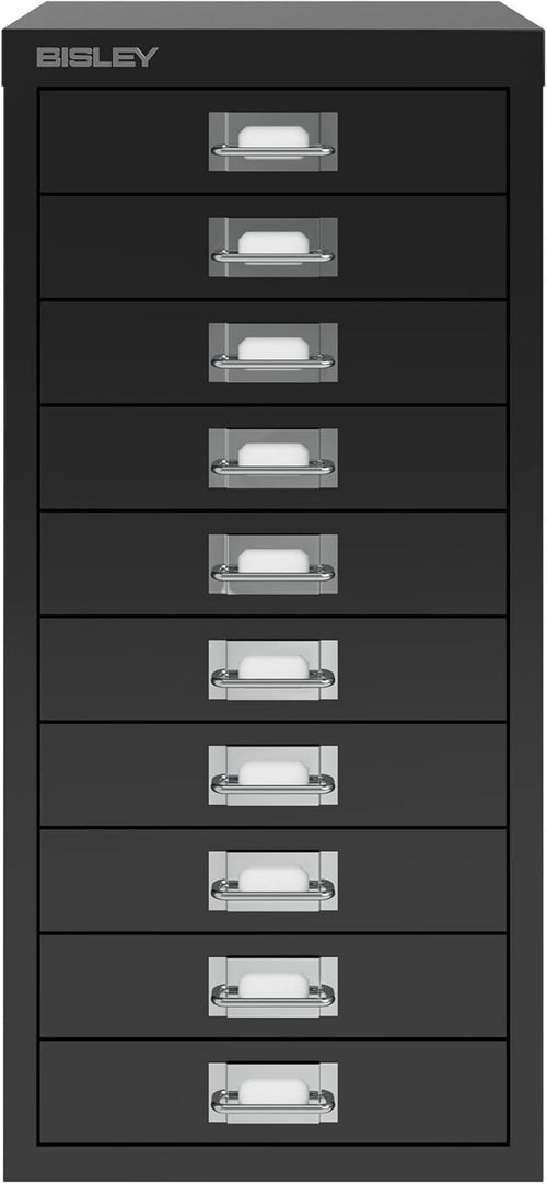 Black 10 Drawer Metal Multidrawer Cabinet A4 Stationery Storage