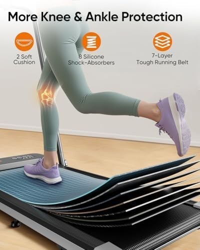 10% Incline Foldable Walking Pad 2.5HP, Dual Display, 300lbs, App Treadmill