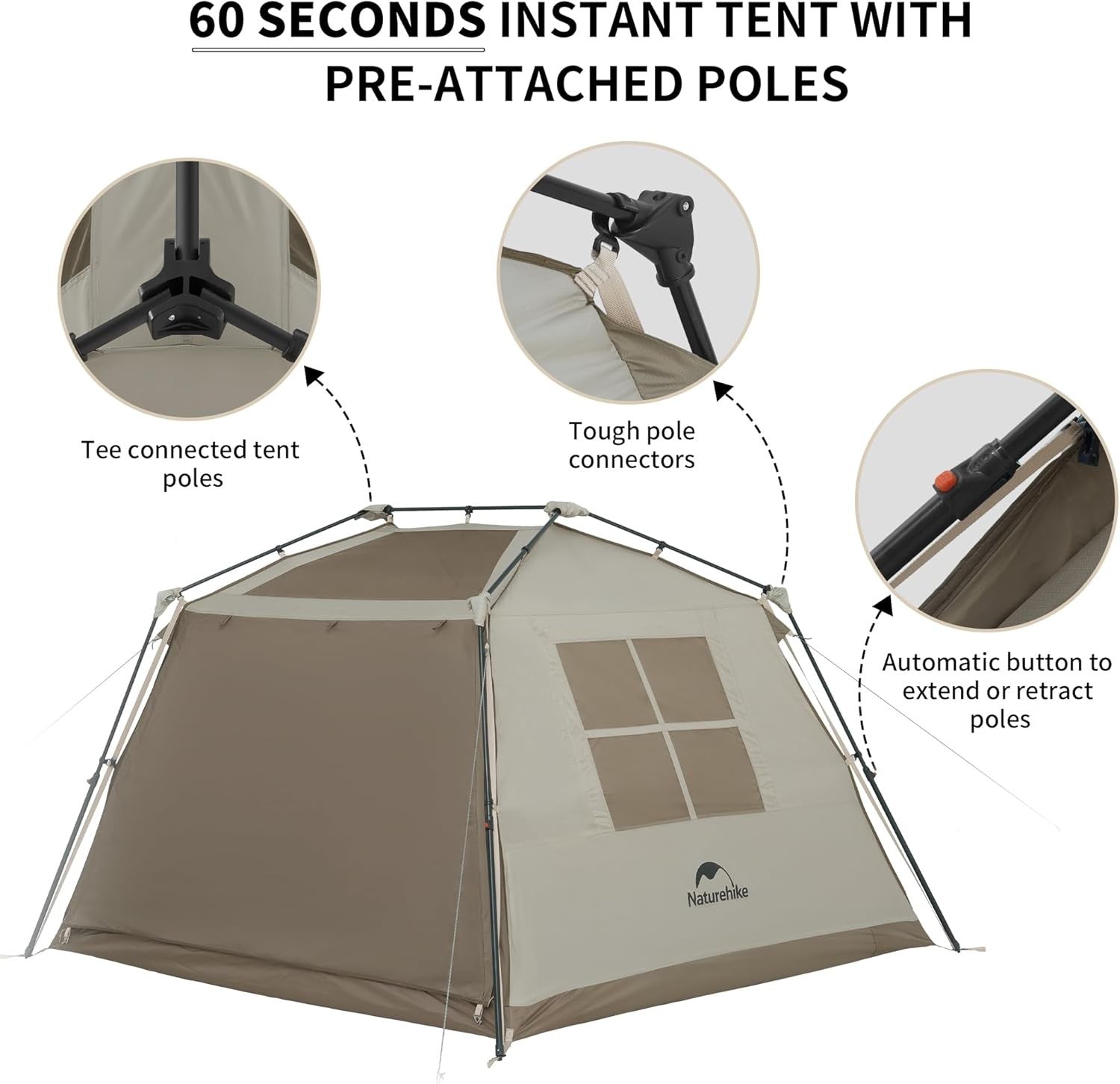 Pop Up Camping Tent 2 4 6 8 Man Waterproof Automatic Easy Setup