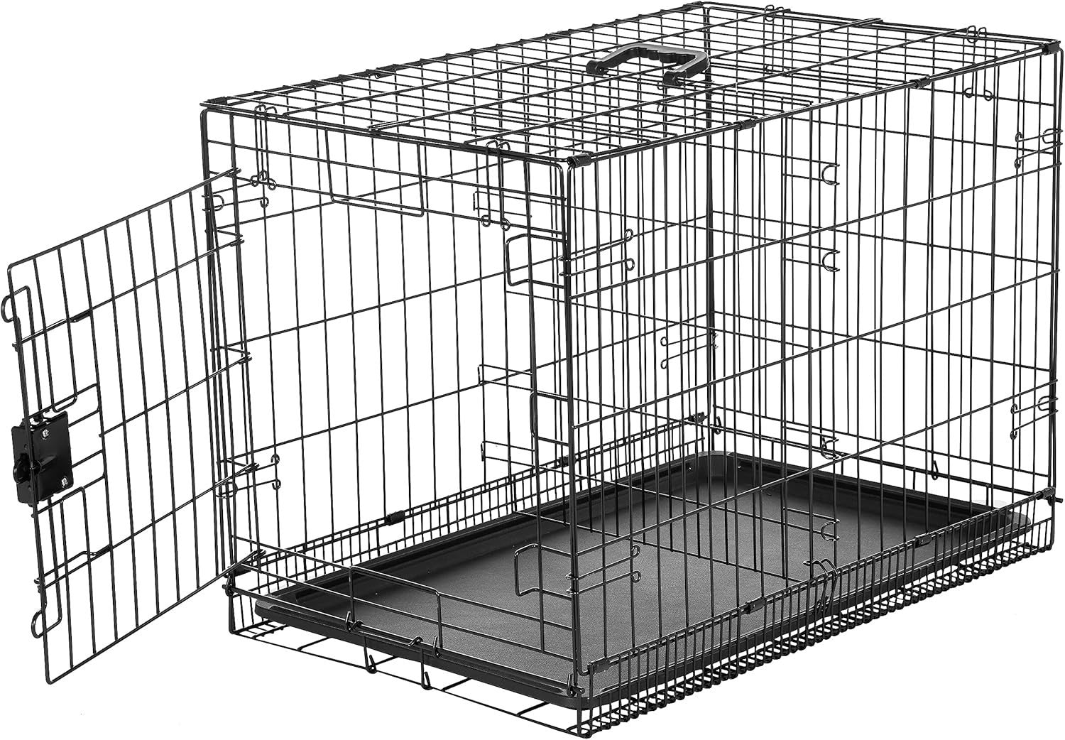 Foldable Medium Metal Dog Crate Cage with Tray – Secure Indoor Kennel 76cm