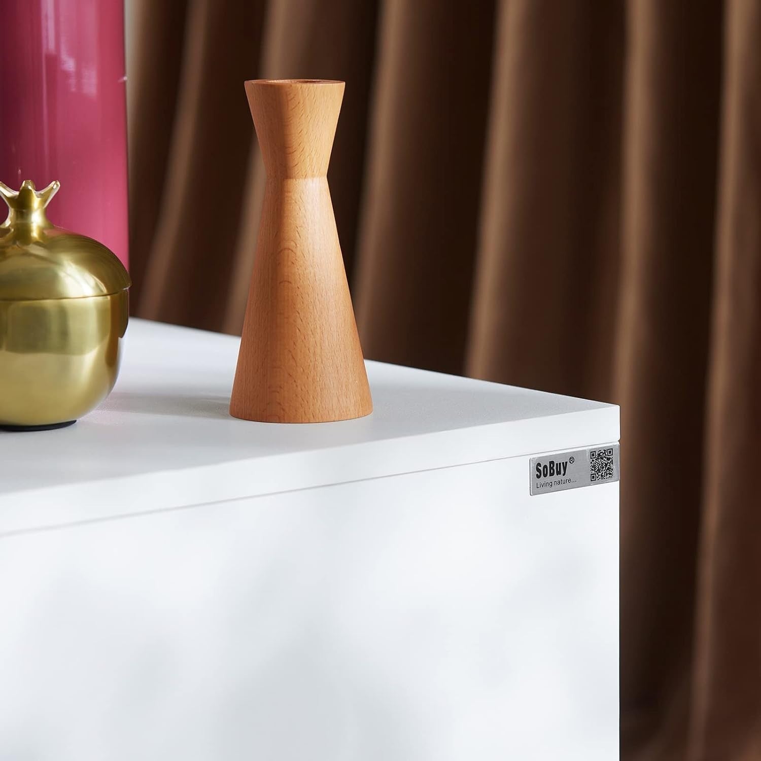 Modern White Bedside Table with 2 Drawers & Gold Legs – Elegant Nightstand