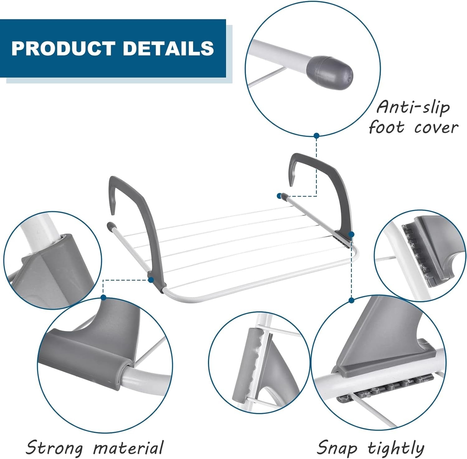 Radiator Clothes Airer Folding Drying Rack Adjustable Arms Pack of 3