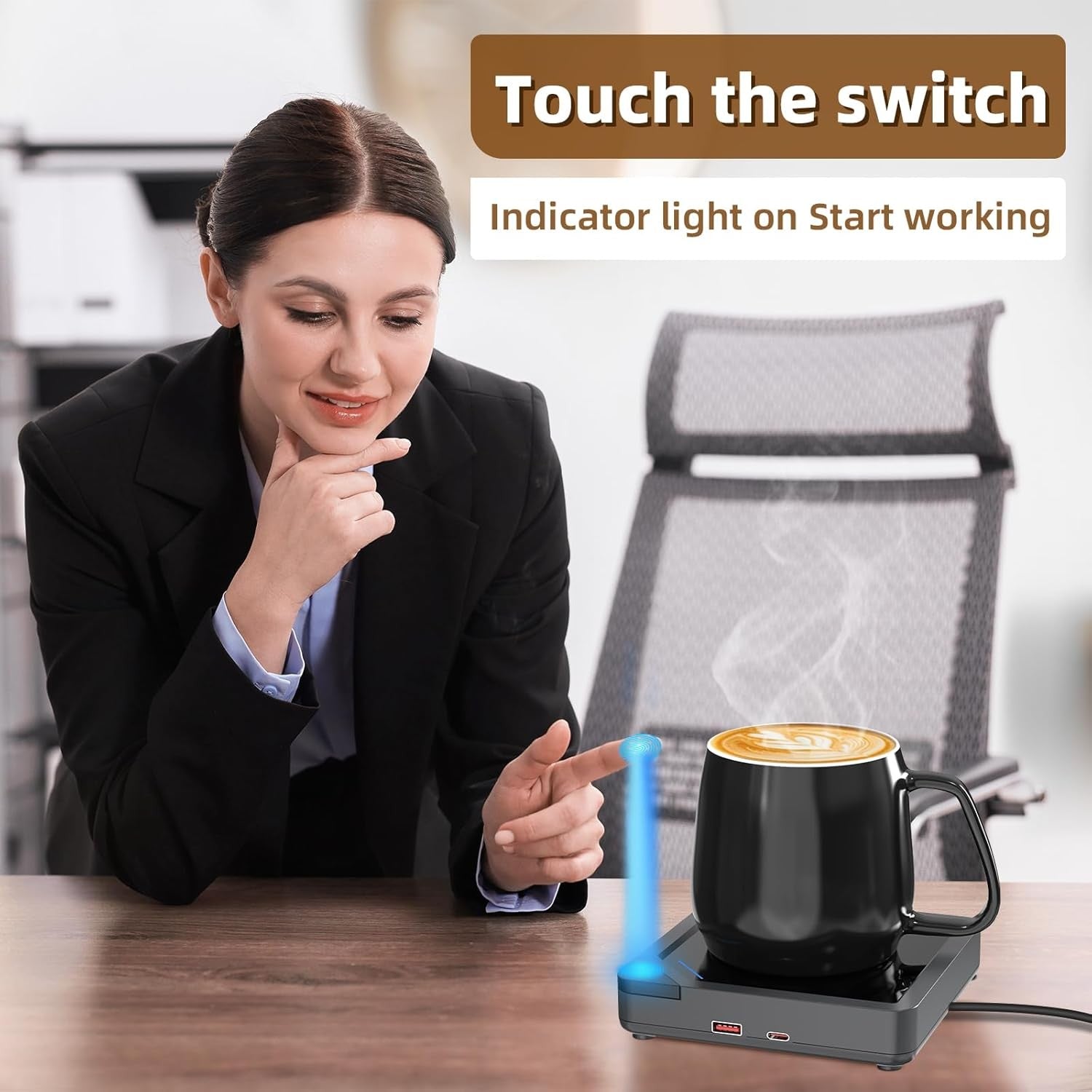 Coffee Mug Warmer Dual USB 8H Auto Shut Off Desk Heater Plate
