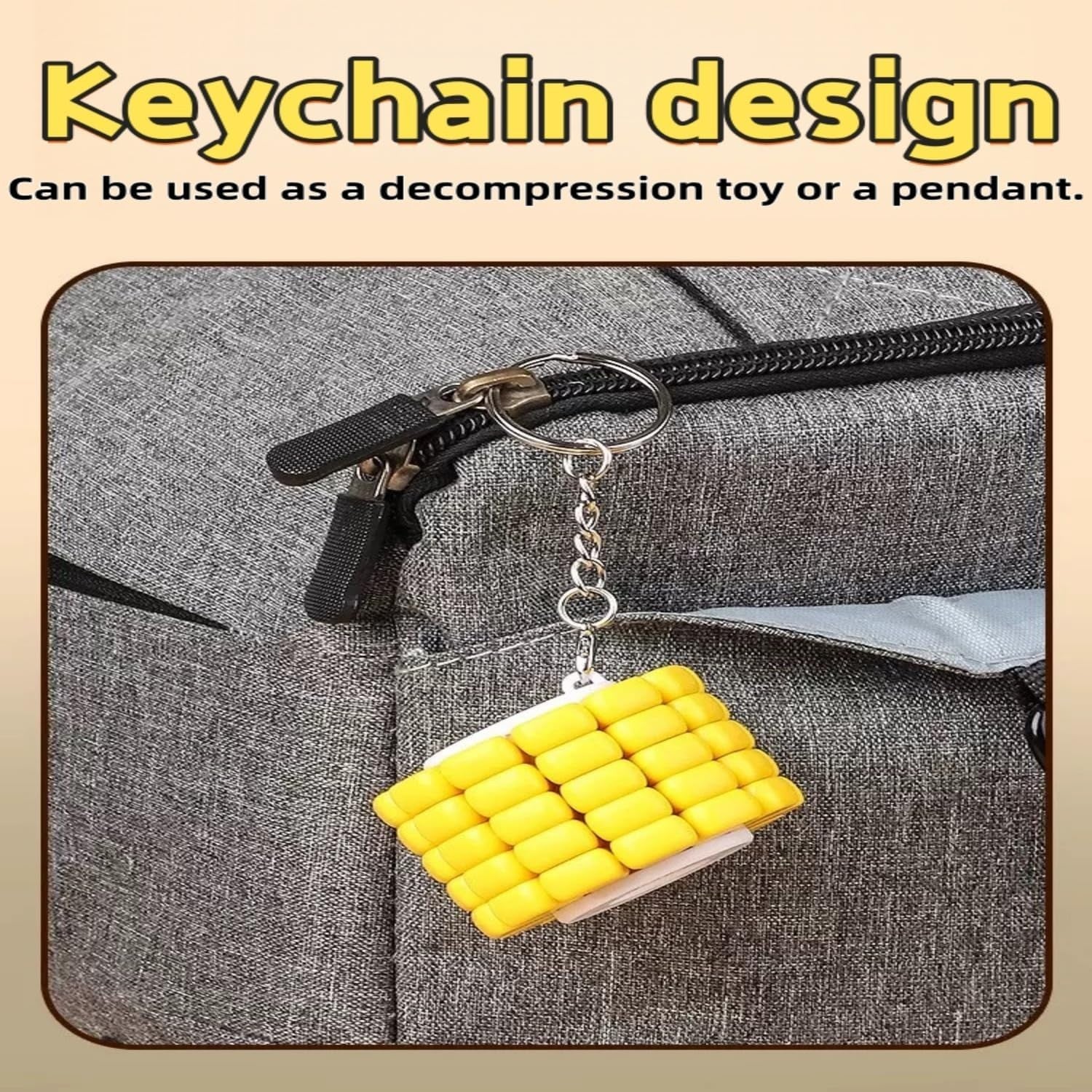 3pcs 3D Corn Puzzle Fidget Keychain Brain Teaser Stress Relief Toy