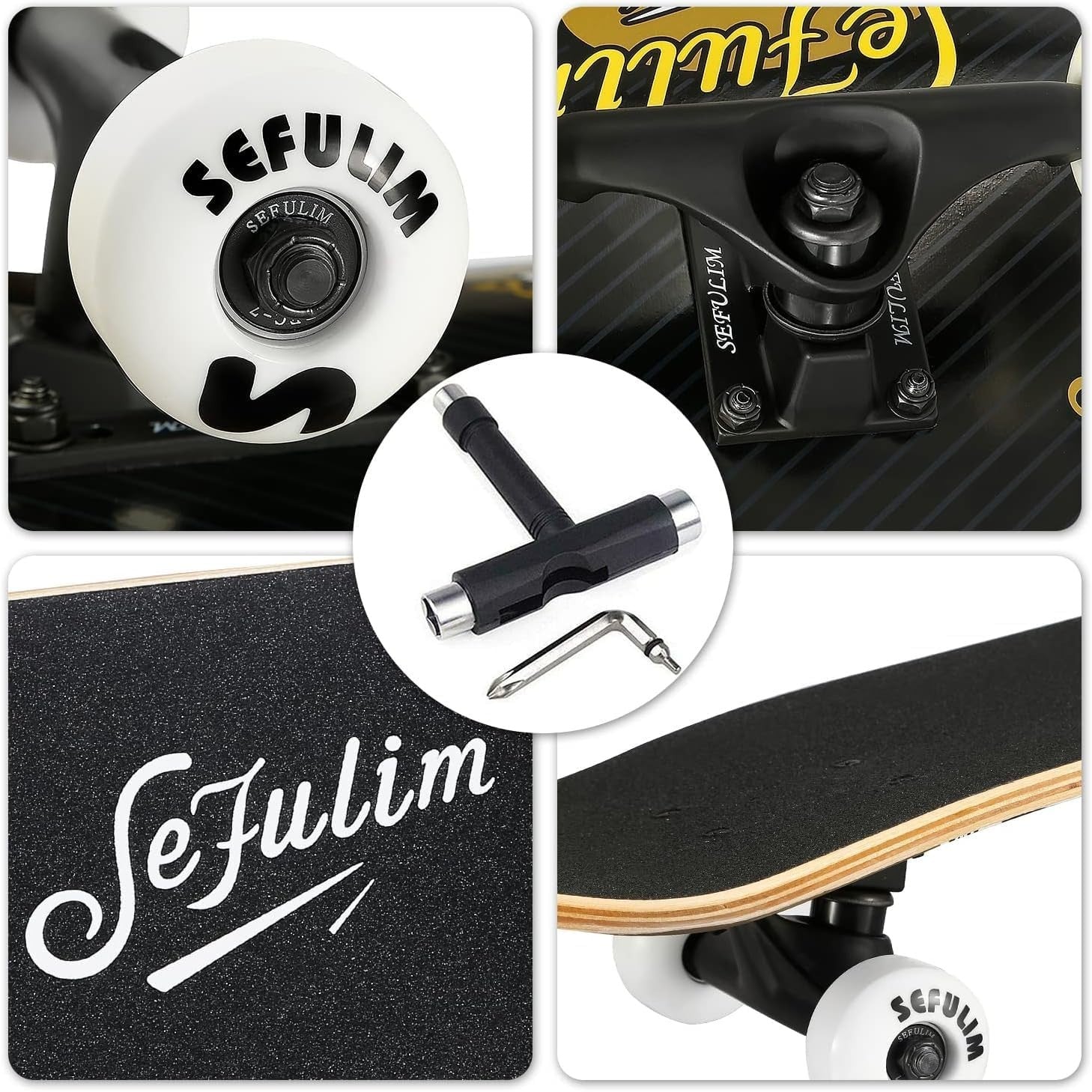 31in Maple Skateboard Complete Double Kick Concave Trick Cruiser