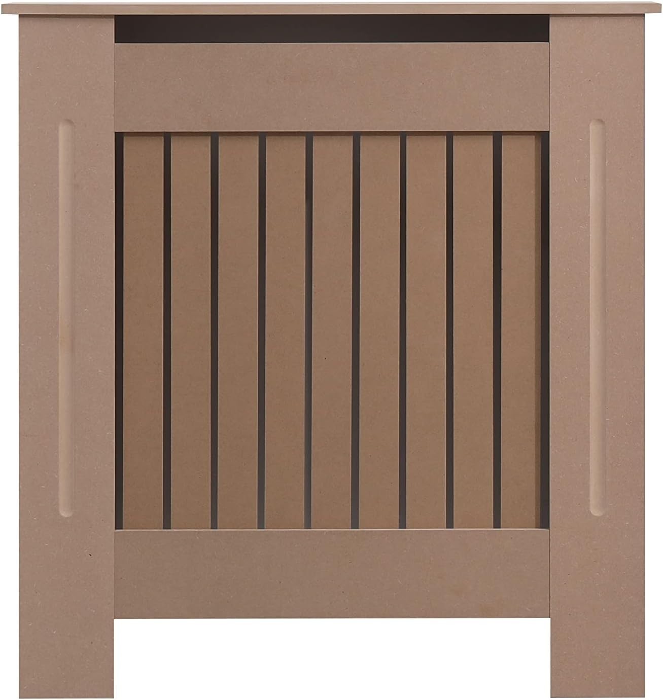 Small Unfinished Radiator Cover | Classic MDF Vertical Slat Cabinet – Paintable