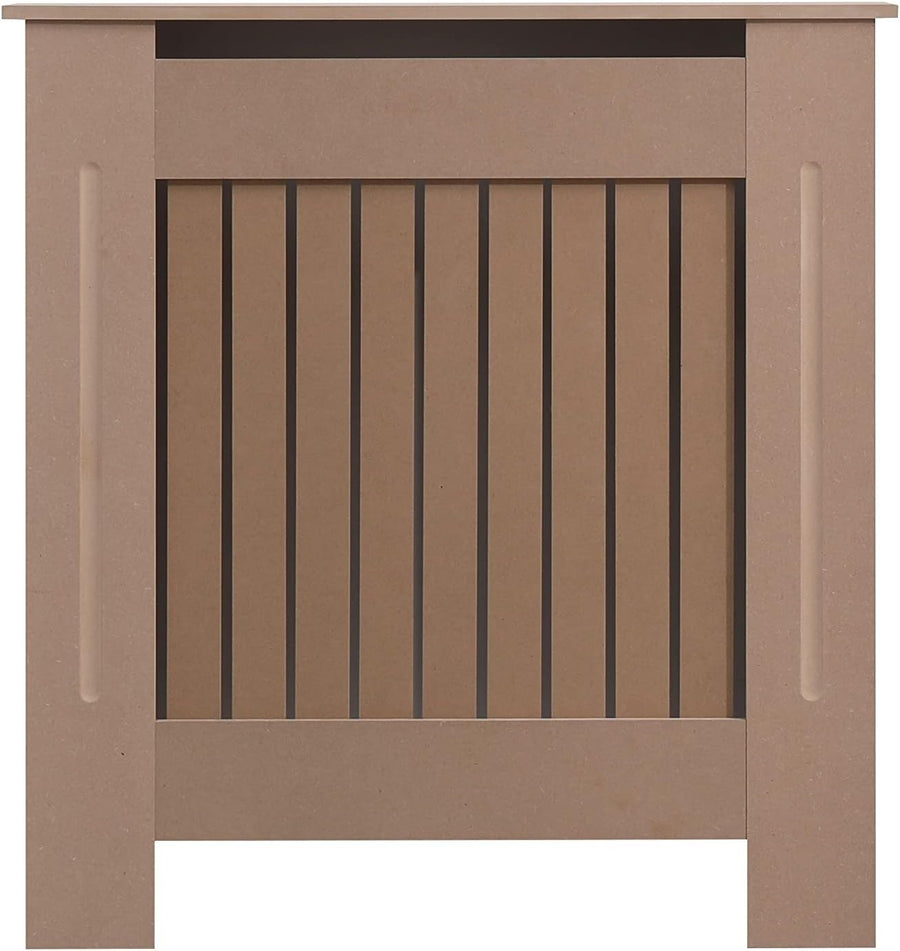 Small Unfinished Radiator Cover | Classic MDF Vertical Slat Cabinet – Paintable