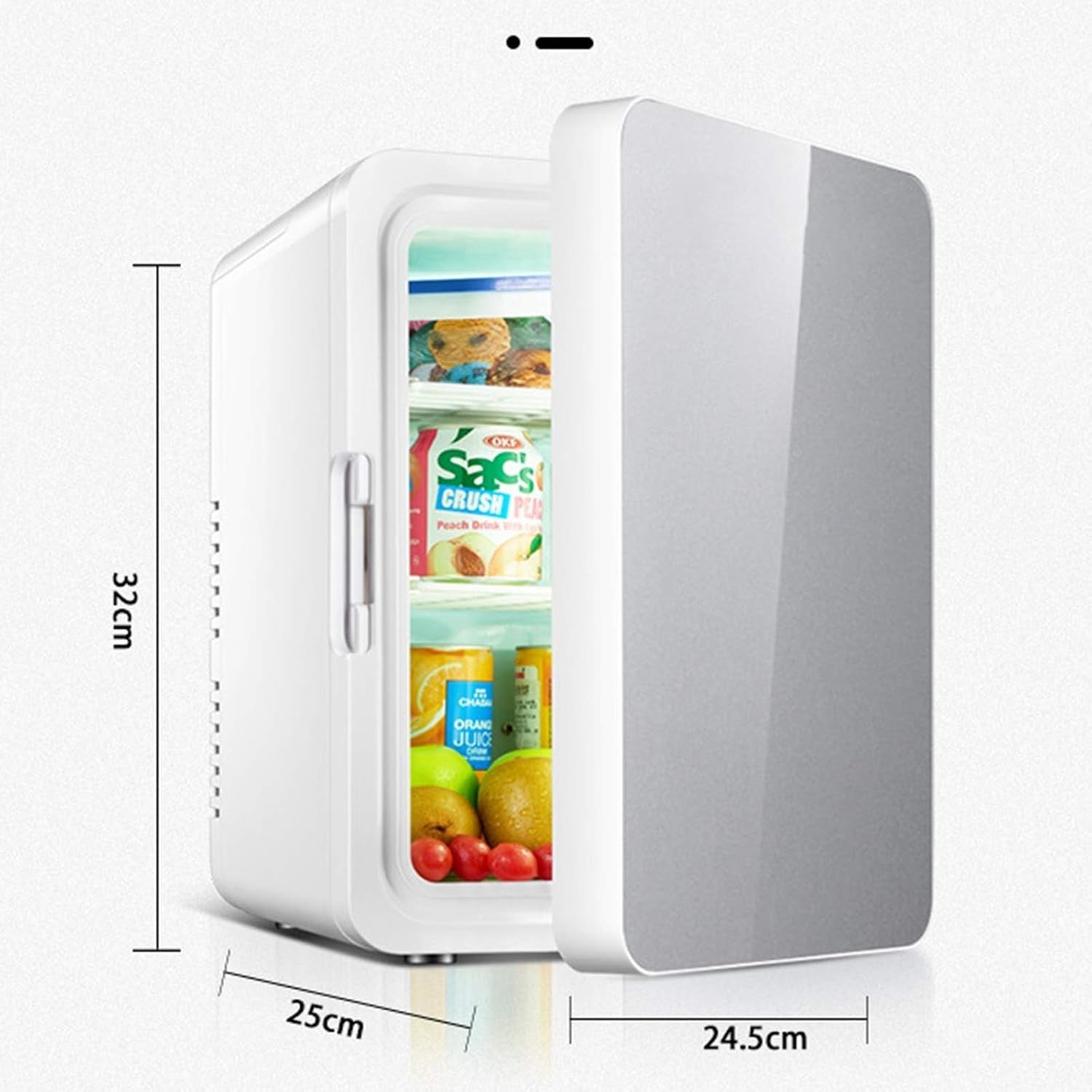 10L Mini Fridge Portable Gold Glass Door AC/DC Bedroom Camping Use