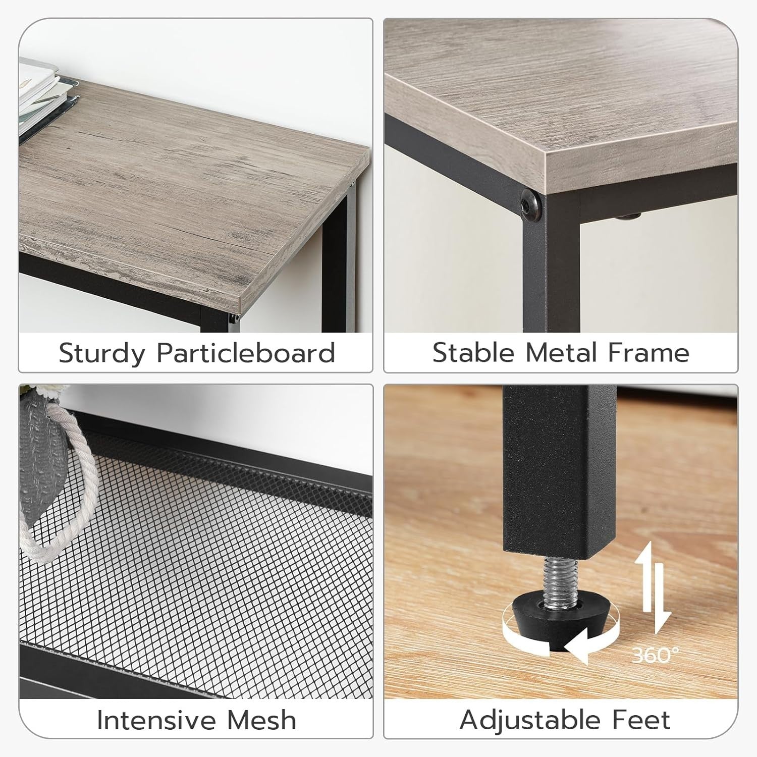 Slim 3-Tier Console Table 75cm Wide Storage Shelf Metal Frame for Small Spaces
