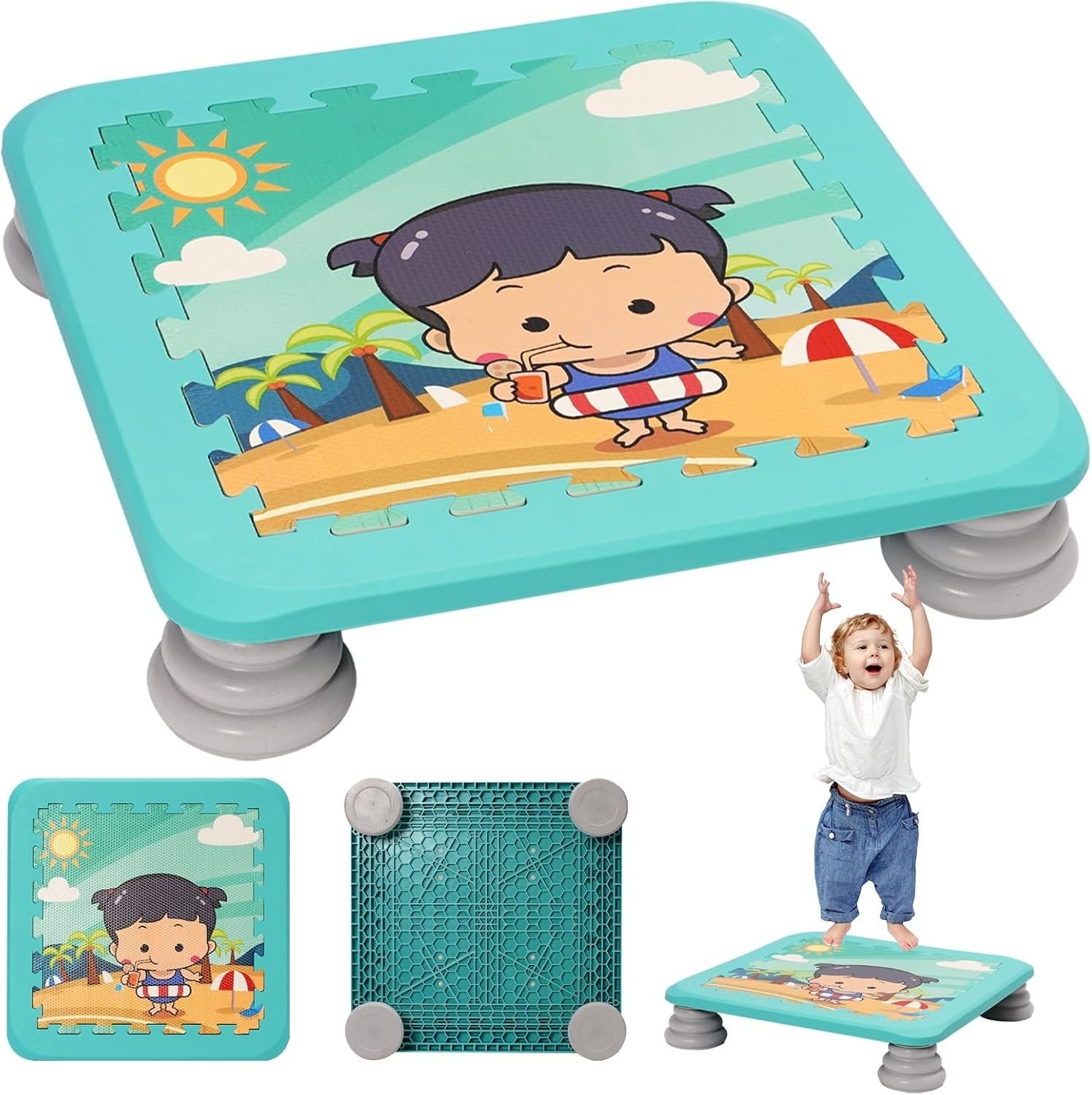 Sensory Trampoline Board for Kids Non-Slip Indoor Outdoor 75KG