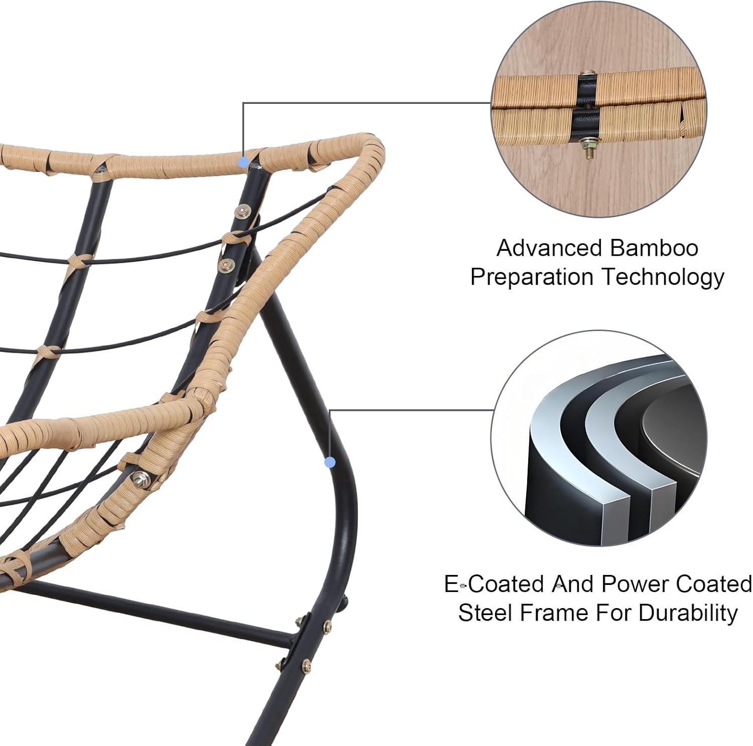 Comfy Egg Rocking Chair Padded Outdoor Indoor Lounge Patio Seat Grey