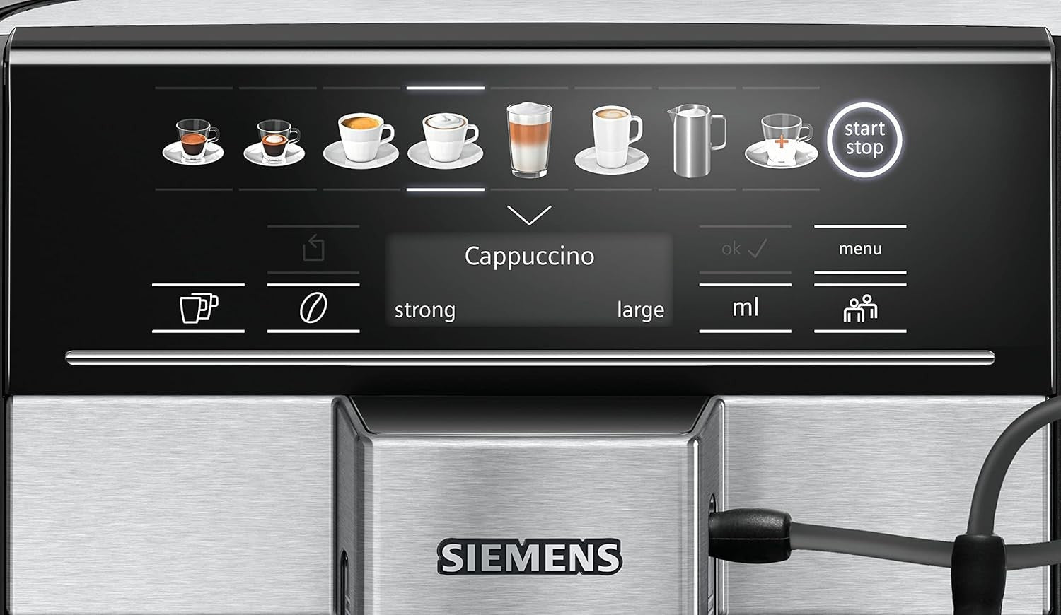 Fully Automatic Bean-to-Cup Coffee Machine, Milk Frother, 10 Drinks, 1.7L Tank