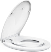 O Shape Soft Close Toilet Seat White Quick Release Family Child Seat 44.7x37cm