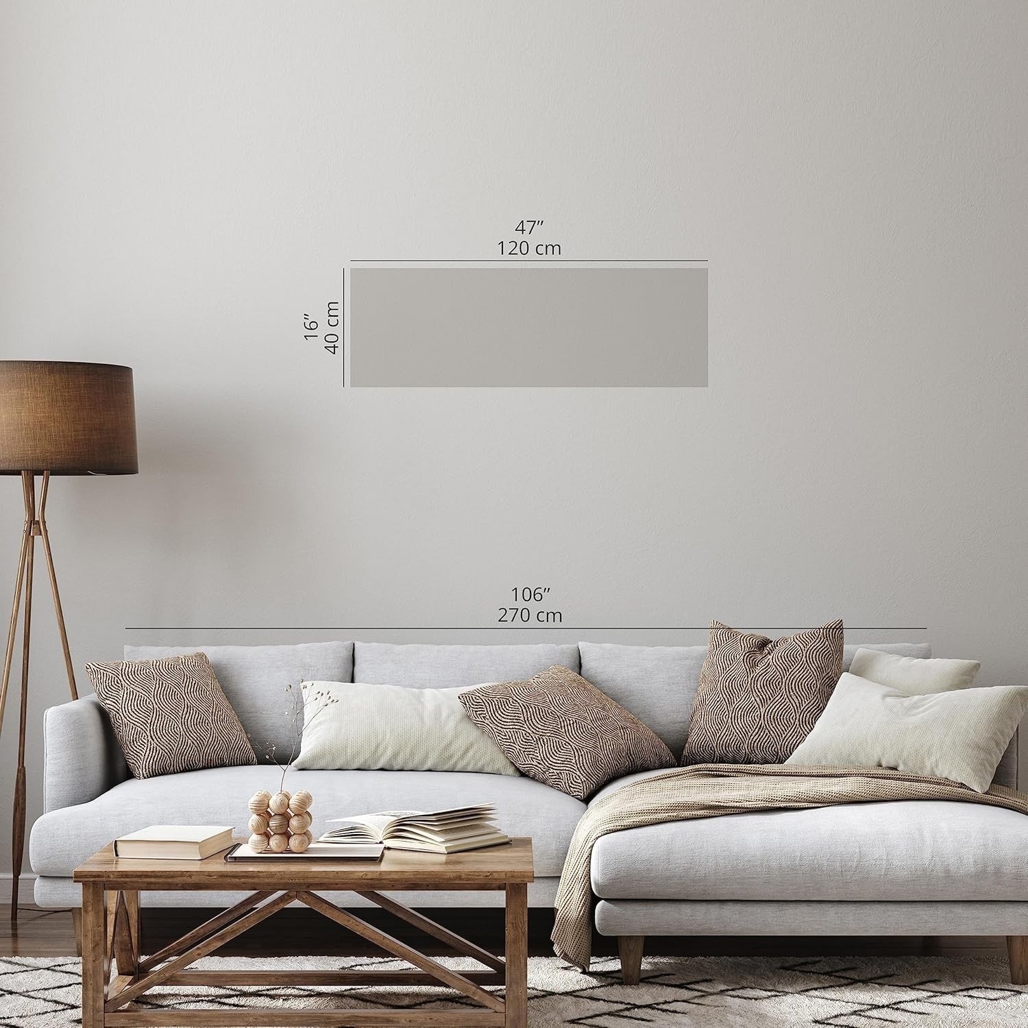Large Colorful Canvas Wall Art 120x40cm XXL Modern Home Decor