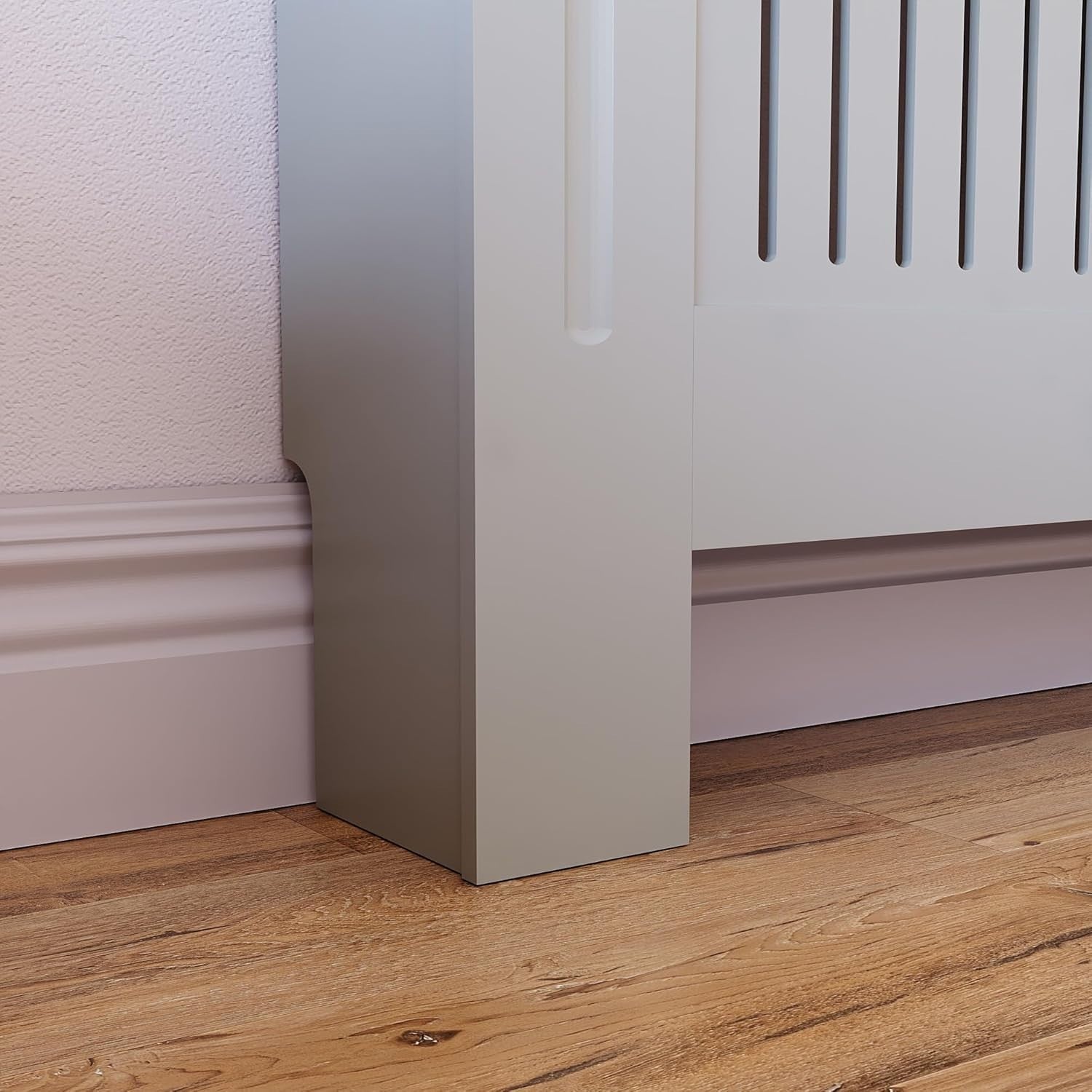 Adjustable Olive Grey Radiator Cover Cabinet MDF Slatted Grill with Shelf