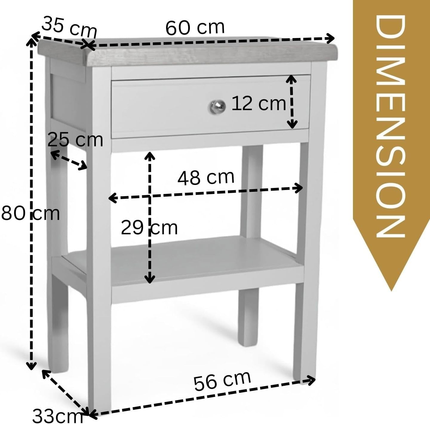 Wide Grey Console Table with Drawer Oak Top Hallway Side Table Storage