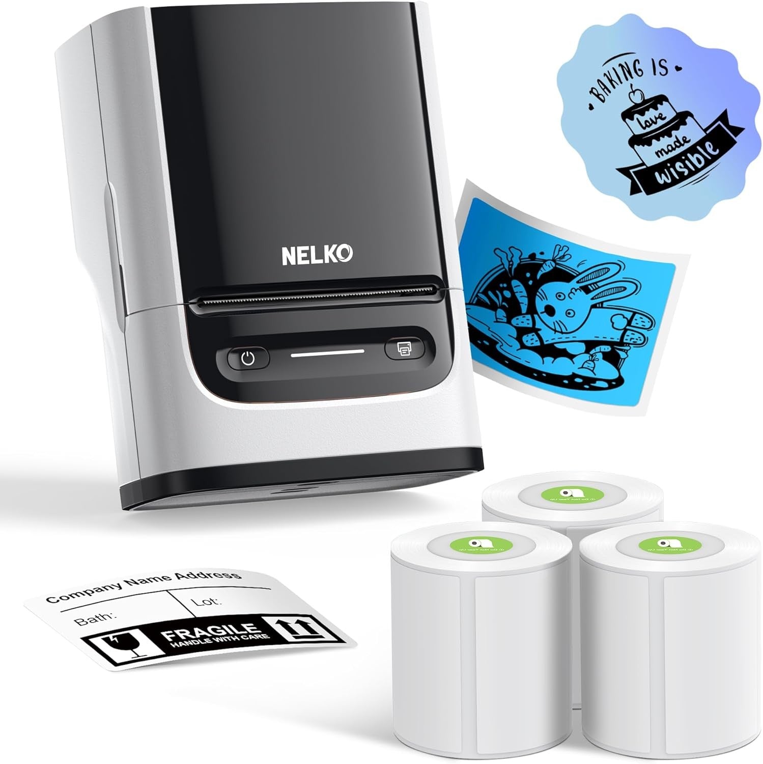 Bluetooth Label Maker 5cm Portable Thermal Printer Stickers Logos