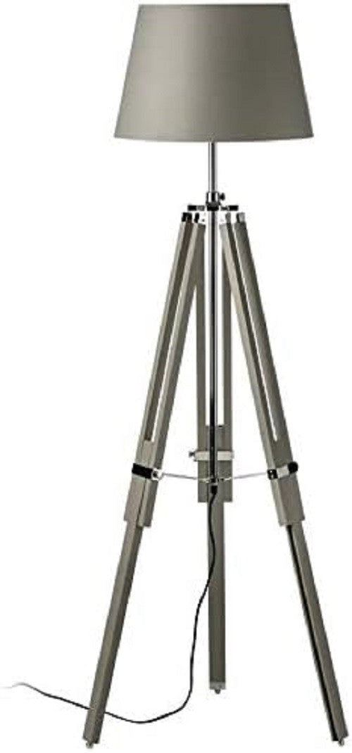 Tripod Floor Lamp Wooden Modern Standing Light Mid Century Living Room