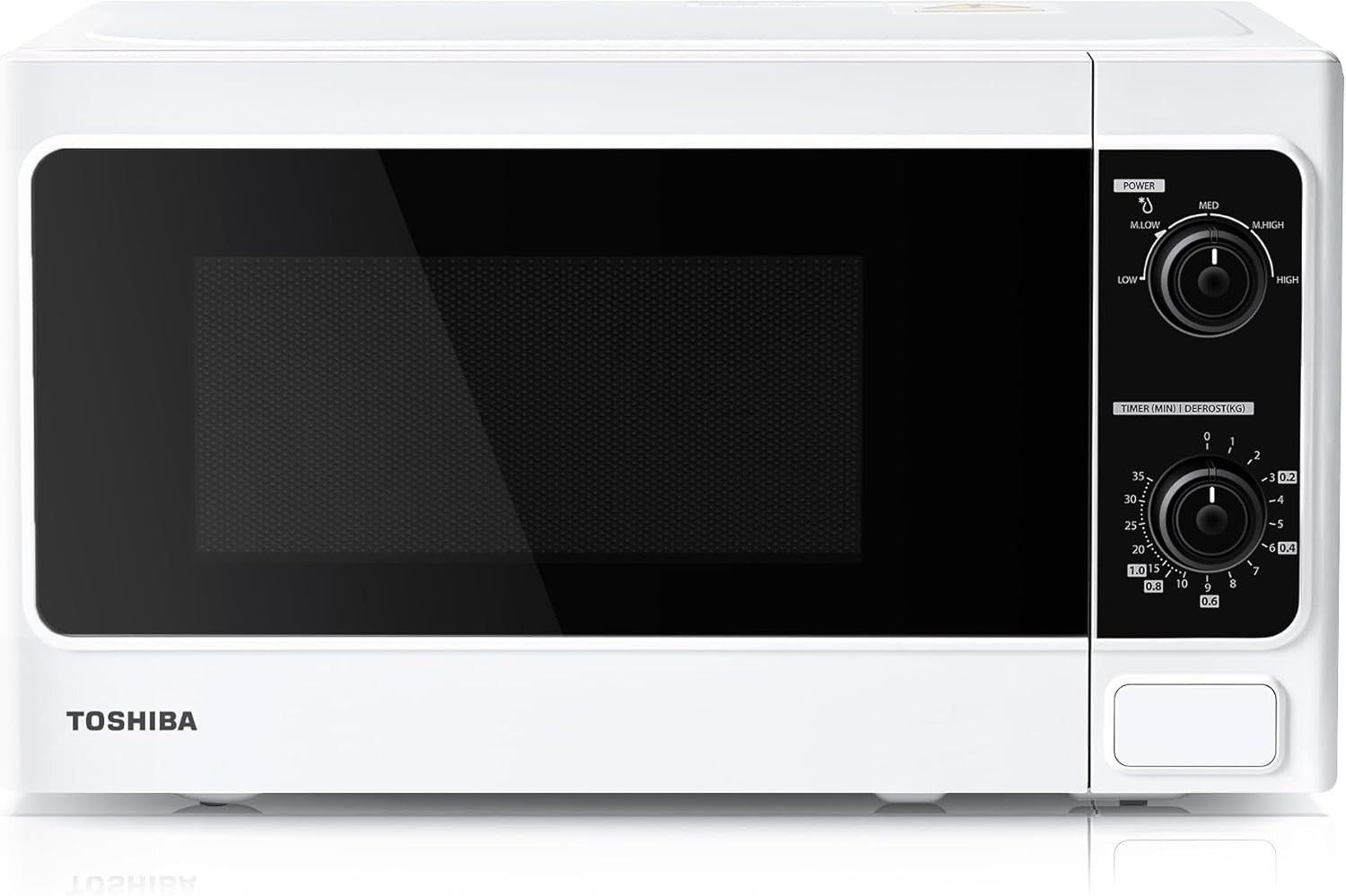 White 20L 800W Compact Microwave Oven Manual 5 Power Levels