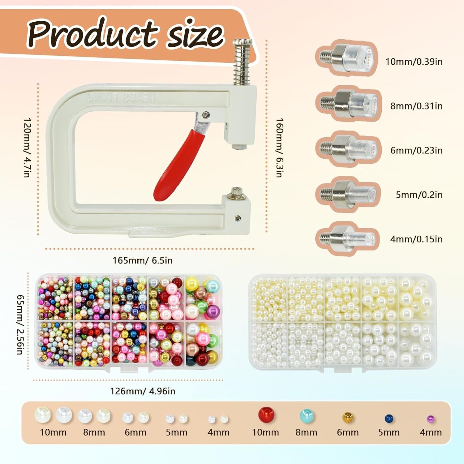 Pearl Setting Machine Kit 5400pcs Beads Hand Press Rivet Tool