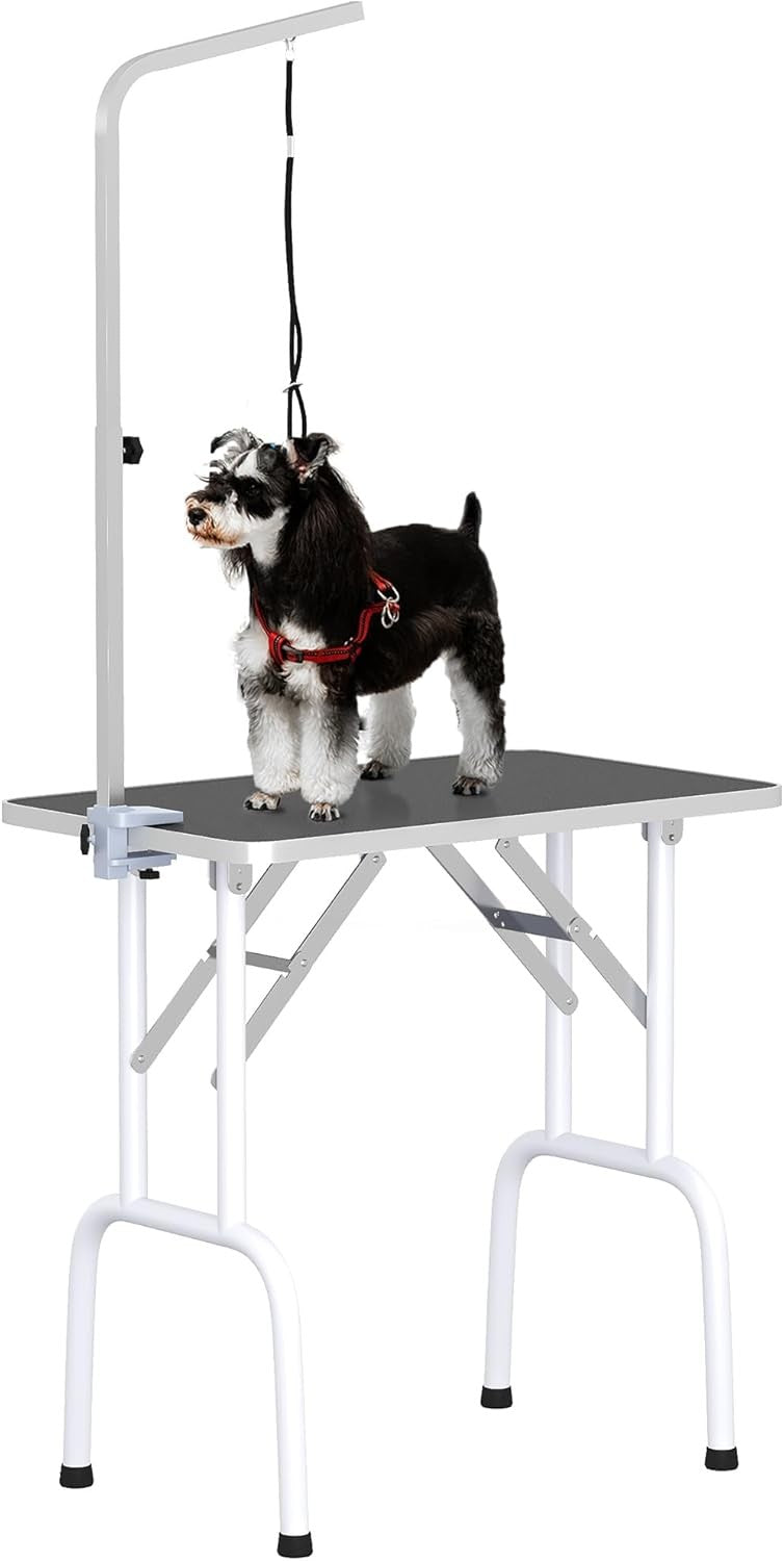 32in Foldable Dog Grooming Table Non Slip Top Adjustable Arm